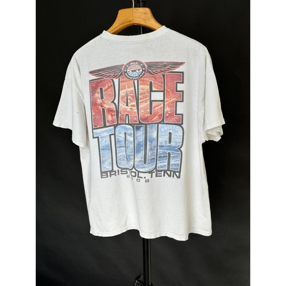 VTG 2008 All American Race Tour Bristol Tennessee Tshirt Sz XL *Very DISTRESSED